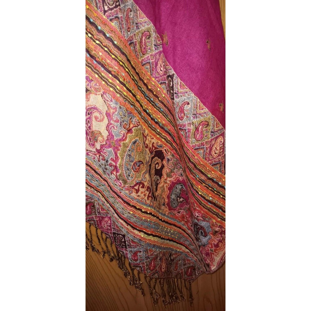 Beauty And The Bliss Wrap Cardigan Womens One Size Multicolor Pink Paisley... - Picture 6 of 7